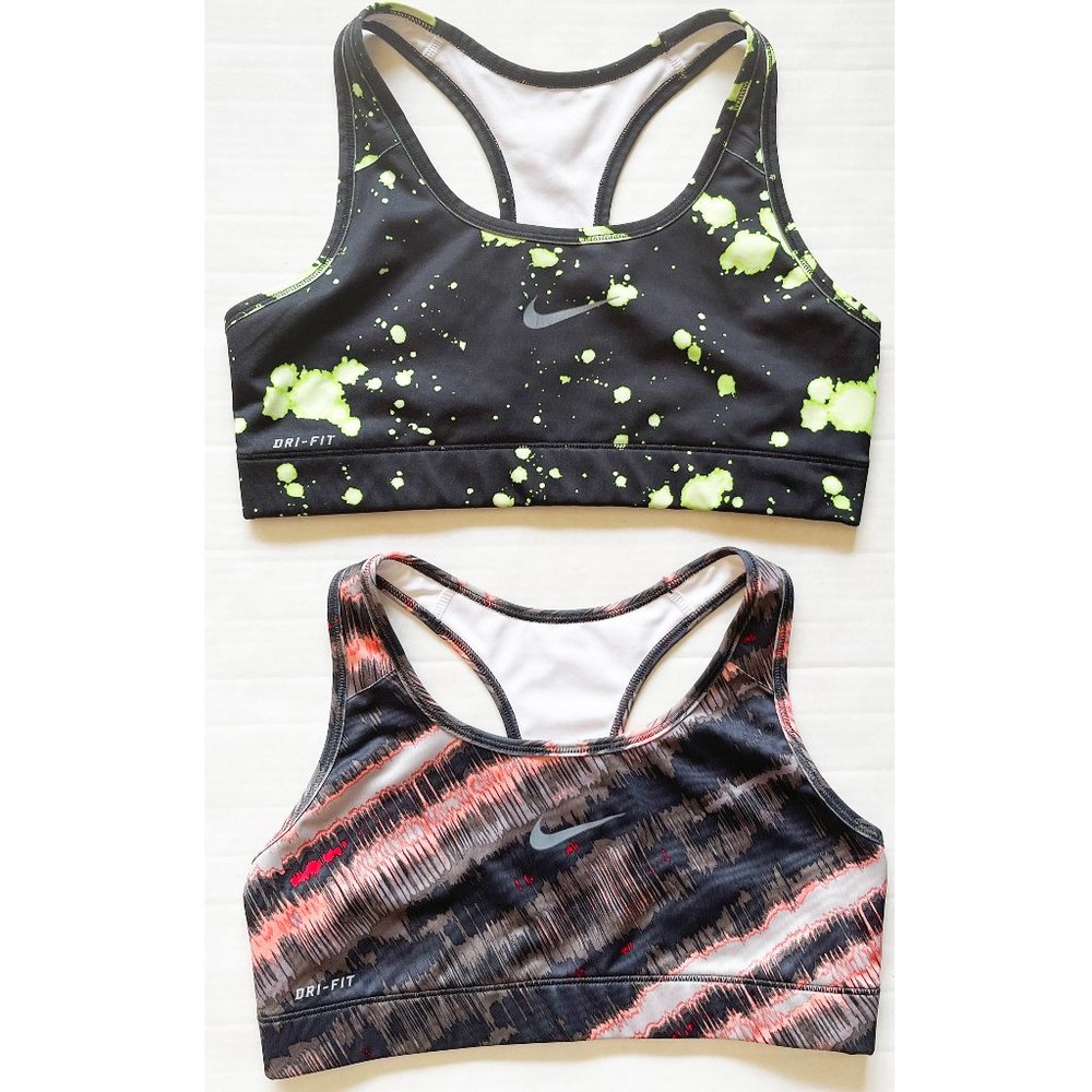 😍 NIKE DRI FIT SEAMLESS SPORTS BRA RACERBACK WIRELESS | BUNDLE OF 2 SIZE M 😘